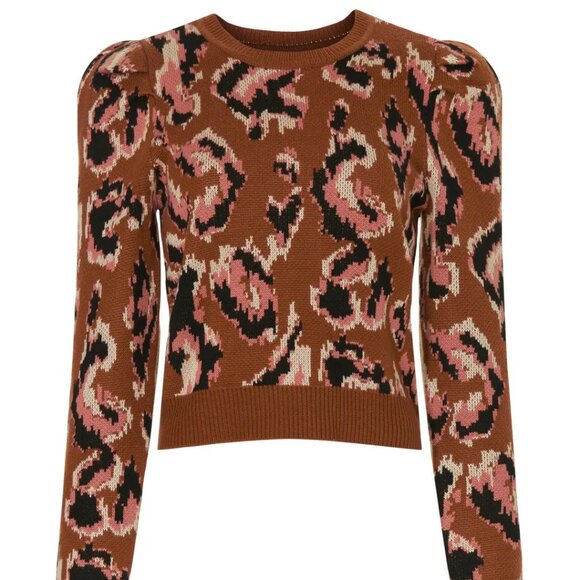 Brown Animal Print Sweater Brown Animal Print Sweater - Picture 4 of 5